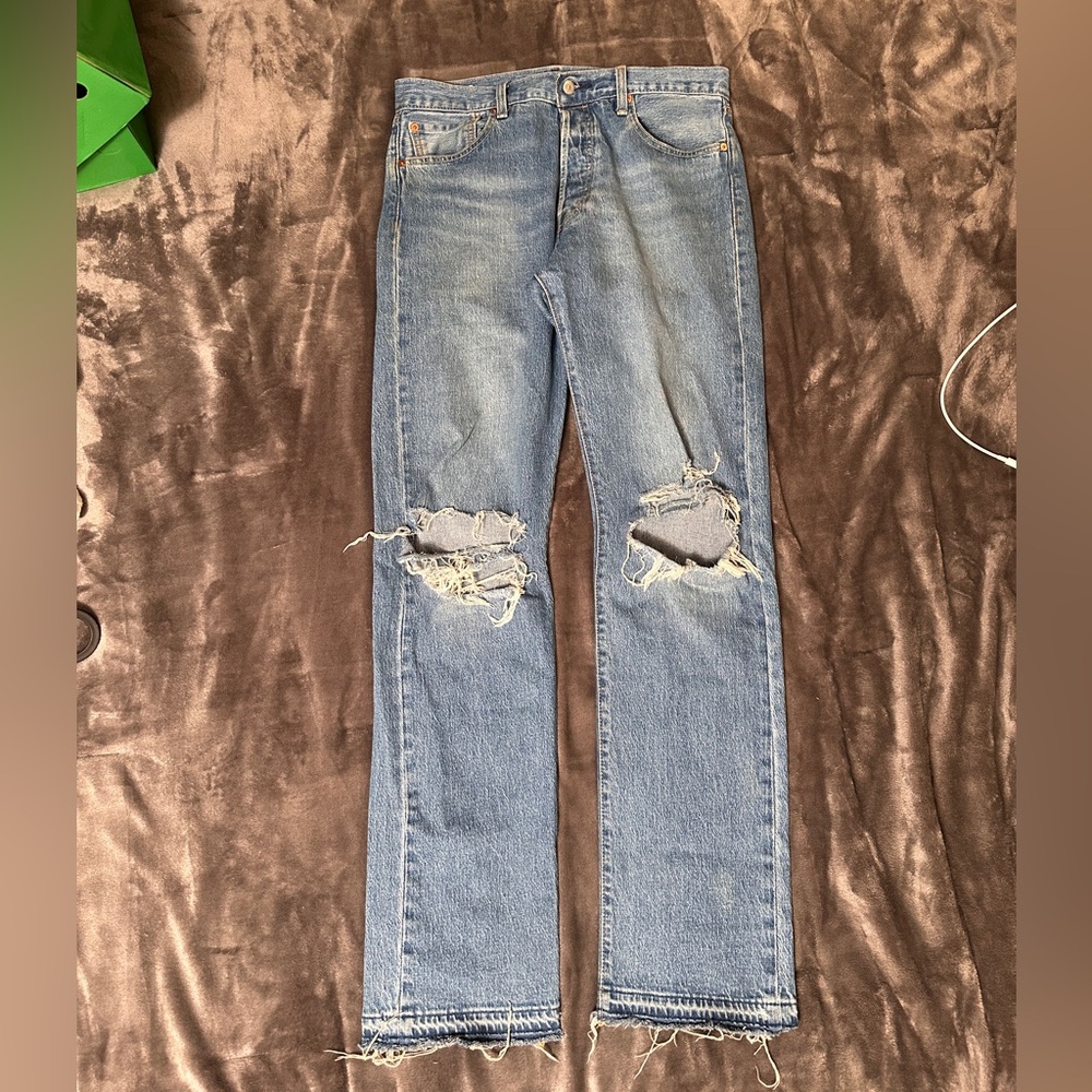 Levi’s premium men’s 501 ‘93 distressed jeans